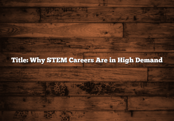 Title: Why STEM Careers Are in High Demand