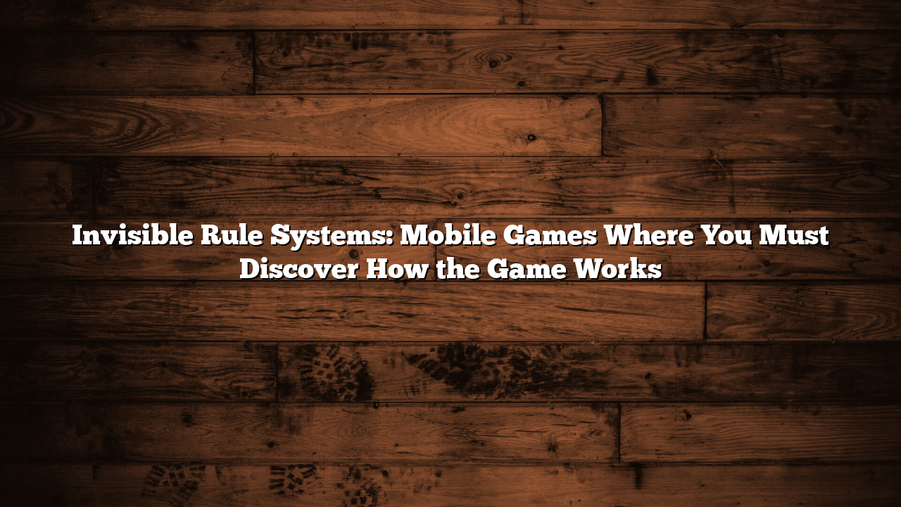 Invisible Rule Systems: Mobile Games Where You Must Discover How the Game Works